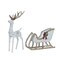 48 Inch H Reindeer and 38 Inch L Sleigh Set With Warm White LED Christmas Decoration